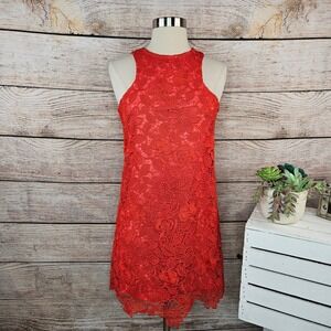 Lovers + Friends Caspian‎ Red Floral Lace Sleeveless Mini Dress XS